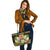 French Polynesia Leather Tote - Polynesian Gold Patterns Collection - Polynesian Pride