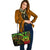 French Polynesia Leather Tote - Reggae Color Cross Style - Polynesian Pride