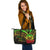 French Polynesia Leather Tote - Reggae Color Cross Style - Polynesian Pride