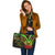 French Polynesia Leather Tote - Reggae Color Cross Style - Polynesian Pride