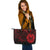 French Polynesia Leather Tote - Red Color Cross Style - Polynesian Pride