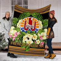 French Polynesia Premium Blanket - Polynesian Gold Patterns Collection - Polynesian Pride