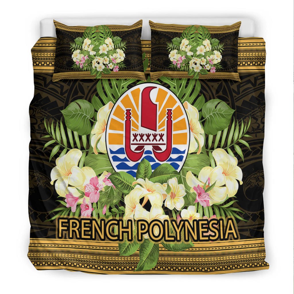 French Polynesia Bedding Set - Polynesian Gold Patterns Collection - Polynesian Pride