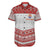 French Polynesian Men's Short Sleeve Shirt French Polynesian Red & White - Polynesian Pride