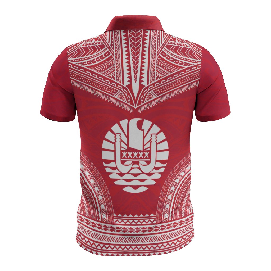 French Polynesia Polo Shirt French Polynesia Coat Of Arms Polynesian Chief Tattoo Flag Version - Polynesian Pride