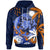 Marshall Islands Hoodie Coat of Arm and Spinner Dolphin Patterns Unisex Blue - Polynesian Pride