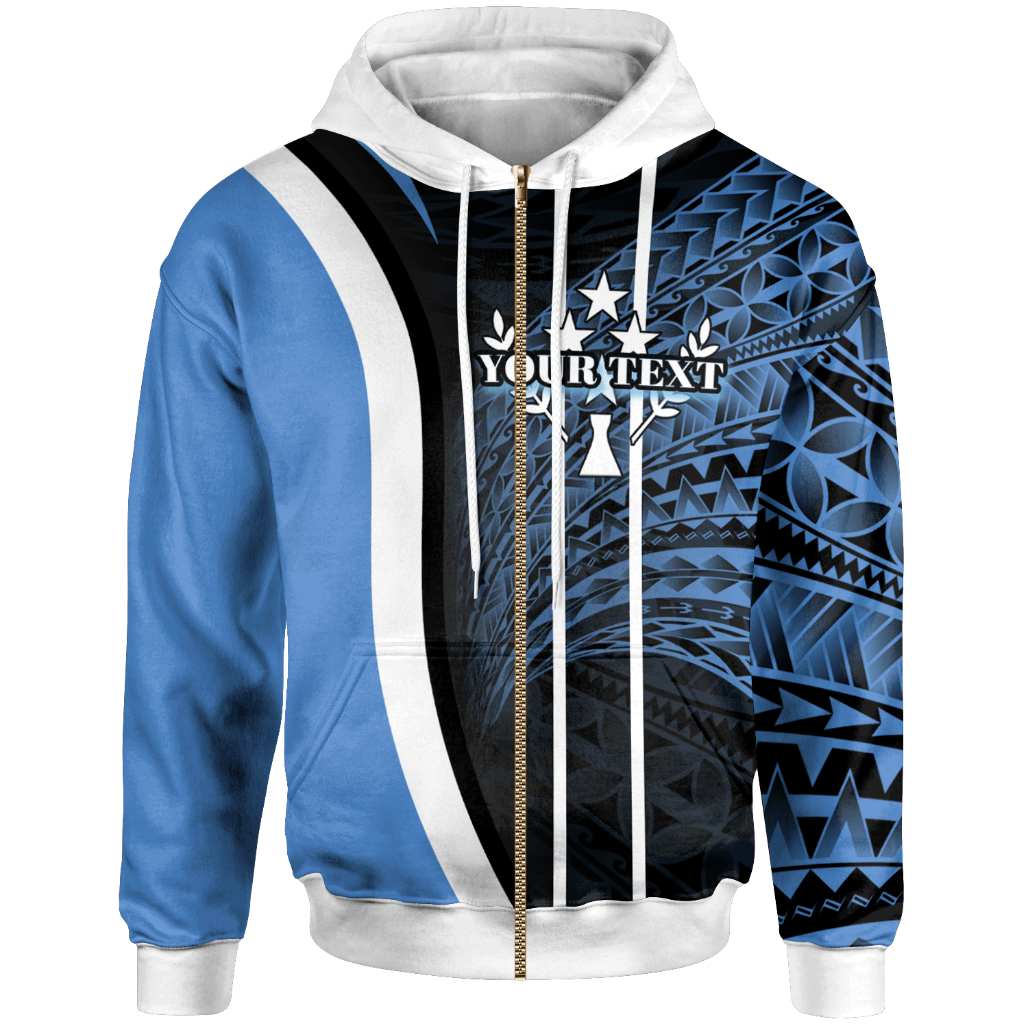 Kosrae Zip Hoodie Custom Special Unisex Blue - Polynesian Pride