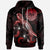 Tahiti Polynesian Hoodie Turtle With Blooming Hibiscus Red Unisex Red - Polynesian Pride