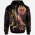 Tahiti Polynesian Hoodie Turtle With Blooming Hibiscus Gold Unisex Gold - Polynesian Pride