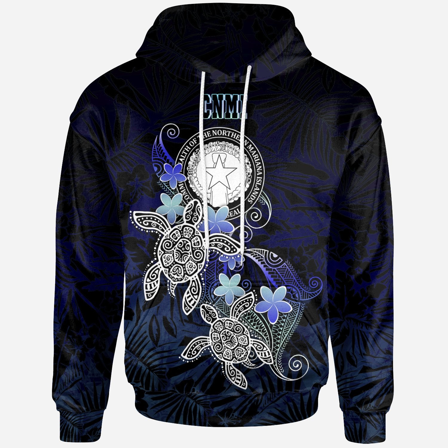 CNMI Polynesian Hoodie Blue Turtle Couple Unisex Blue - Polynesian Pride