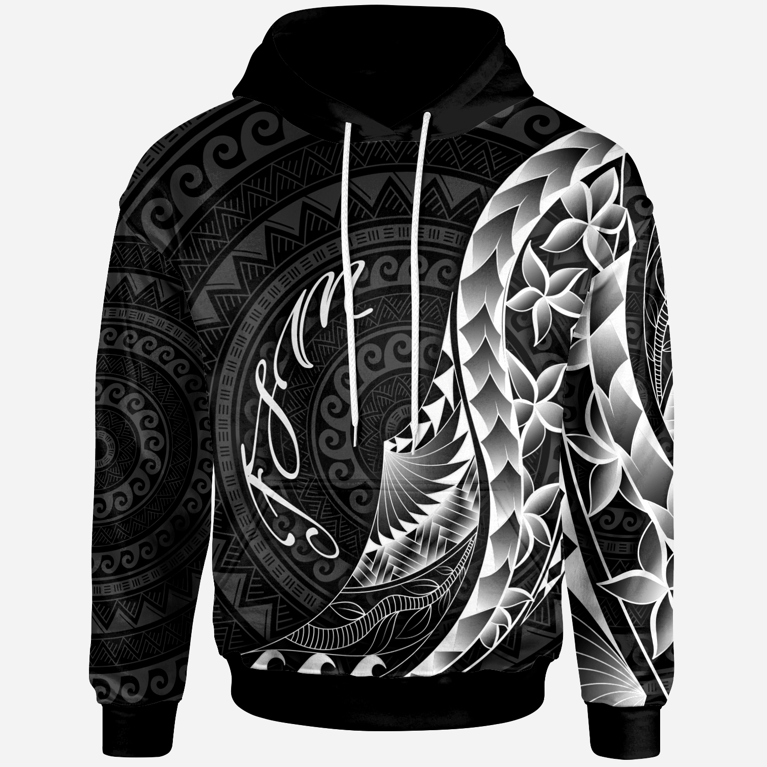 Federated States of Micronesia Hoodie Polynesian Pattern Style Unisex Black - Polynesian Pride