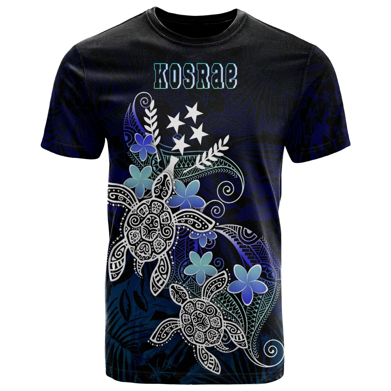 Kosrae Polynesian T Shirt Blue Turtle Couple Unisex Blue - Polynesian Pride