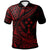 Kosrae Polo Shirt Plumeria Flowers Red Version Unisex Black - Polynesian Pride