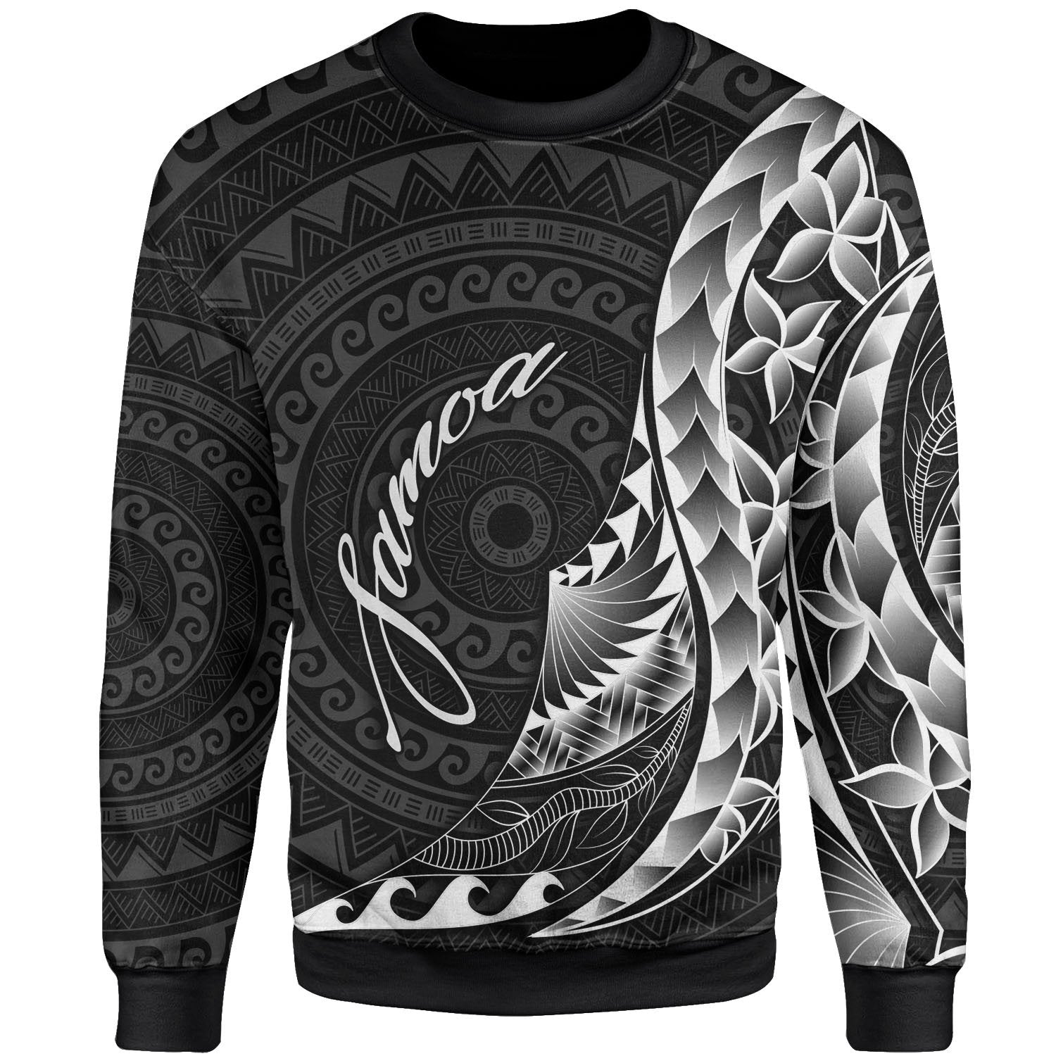 American Samoa Sweatshirt - Polynesian Pattern Style Unisex Black - Polynesian Pride