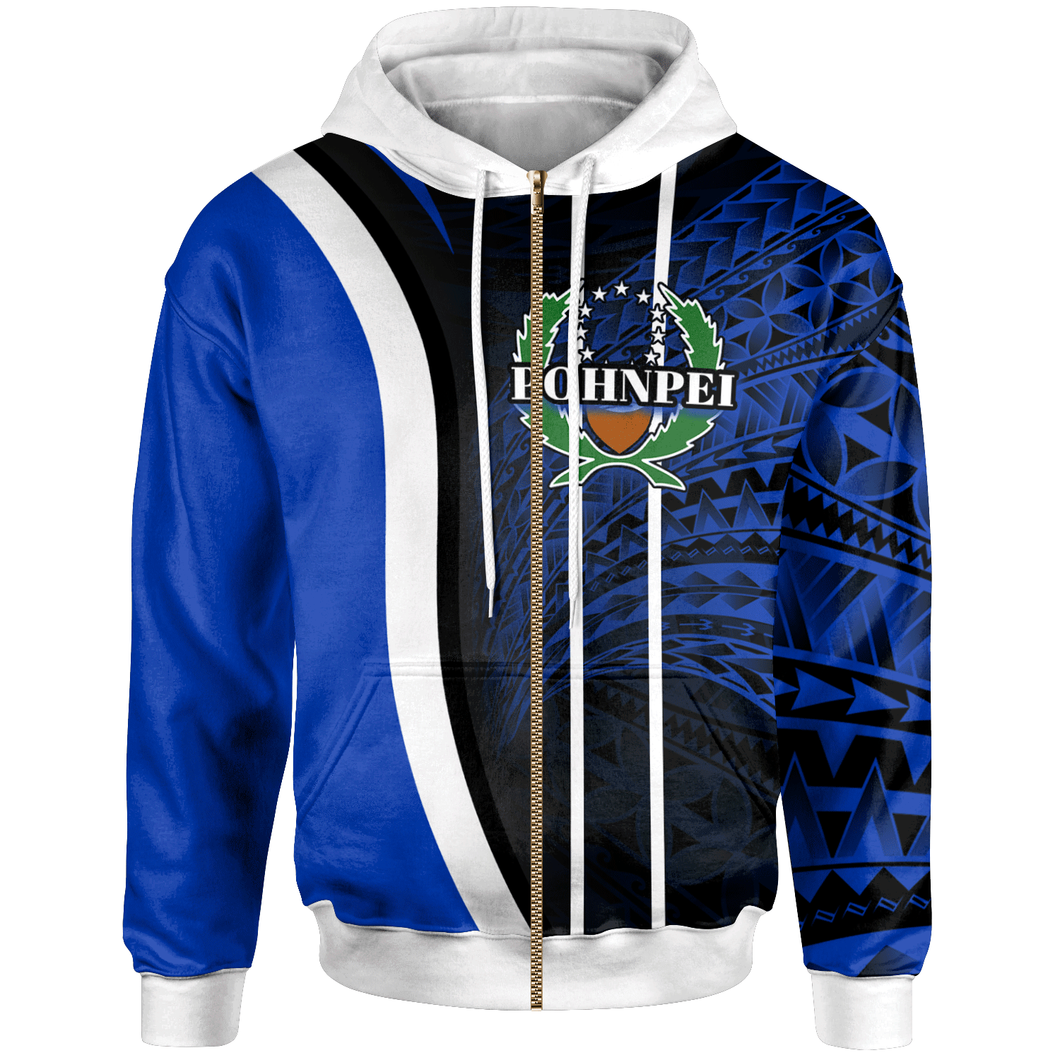 Pohnpei Zip Hoodie Special Unisex Blue - Polynesian Pride