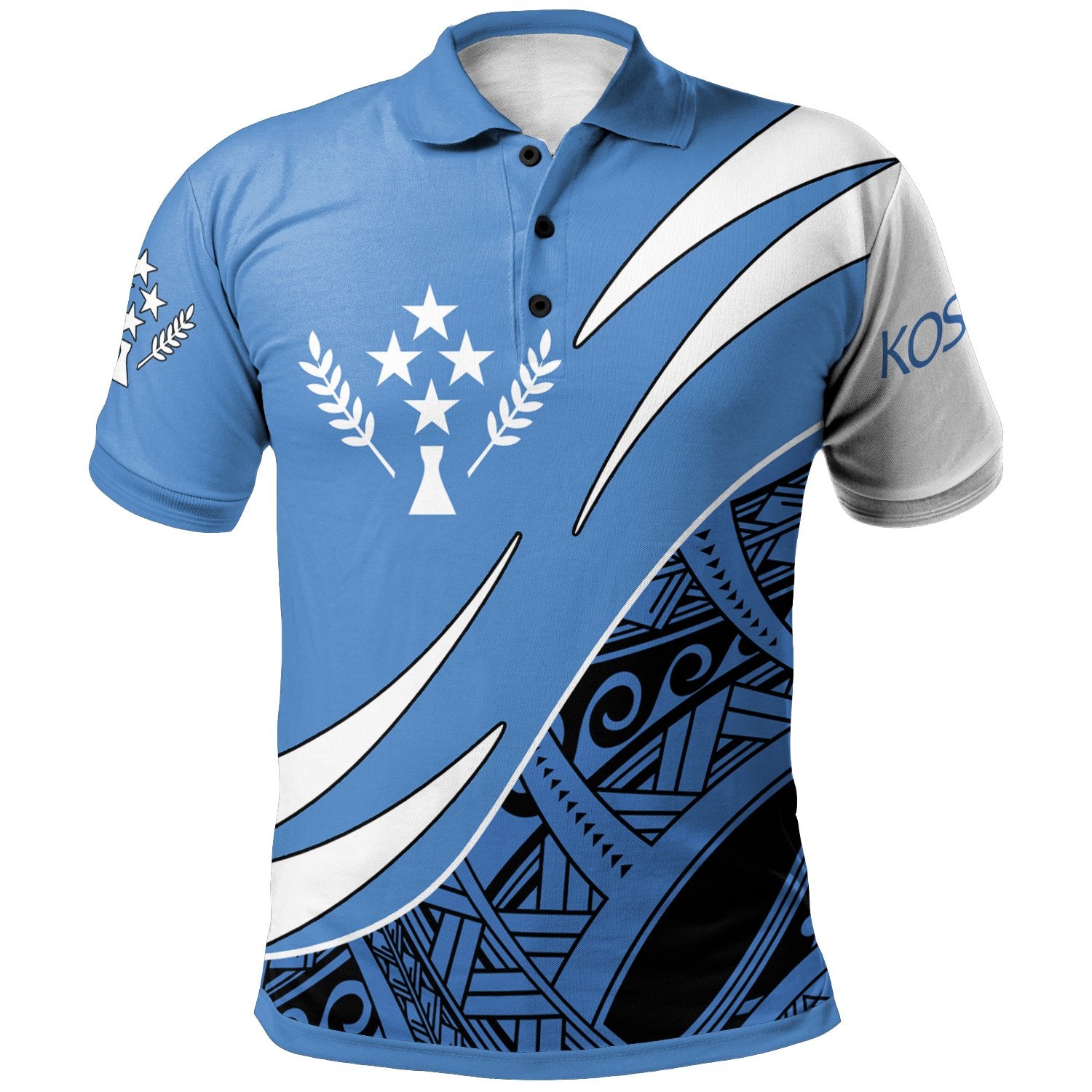 Kosrae Polo Shirt Symmetrical Lines Unisex Blue - Polynesian Pride