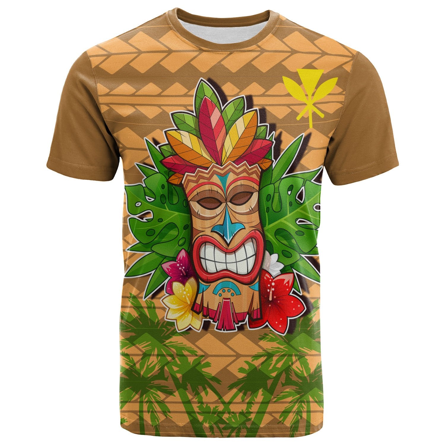 Hawaii T Shirt Hawaii Tiki Unisex Yellow - Polynesian Pride