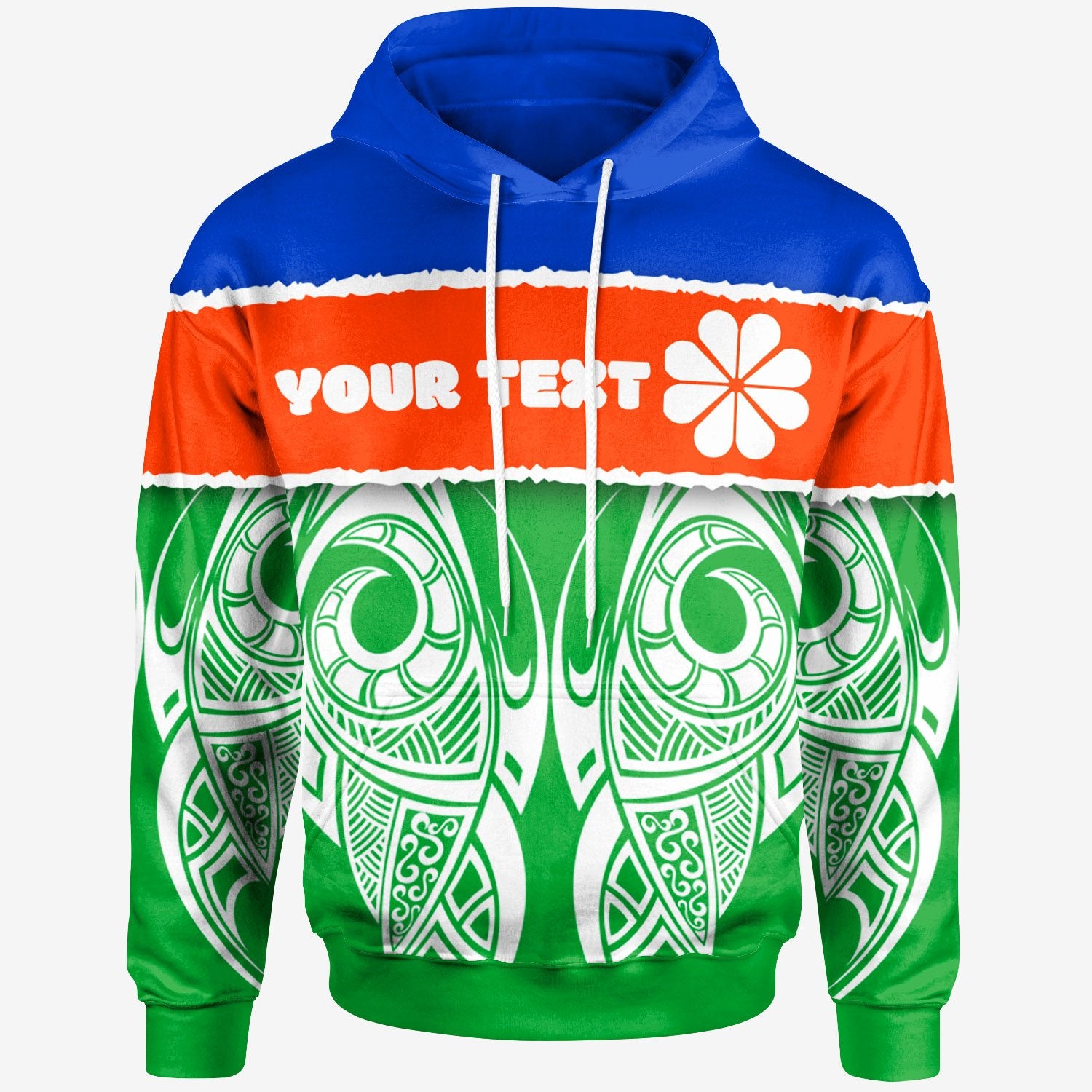 Marshall Islands Hoodie Kwajalein Atoll Marshall Islands Flag With Spiral Pattern Unisex Green - Polynesian Pride