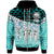 Federated of States Micronesia Zip Hoodie Coconut Leaves Weave Pattern Blue Unisex Blue - Polynesian Pride