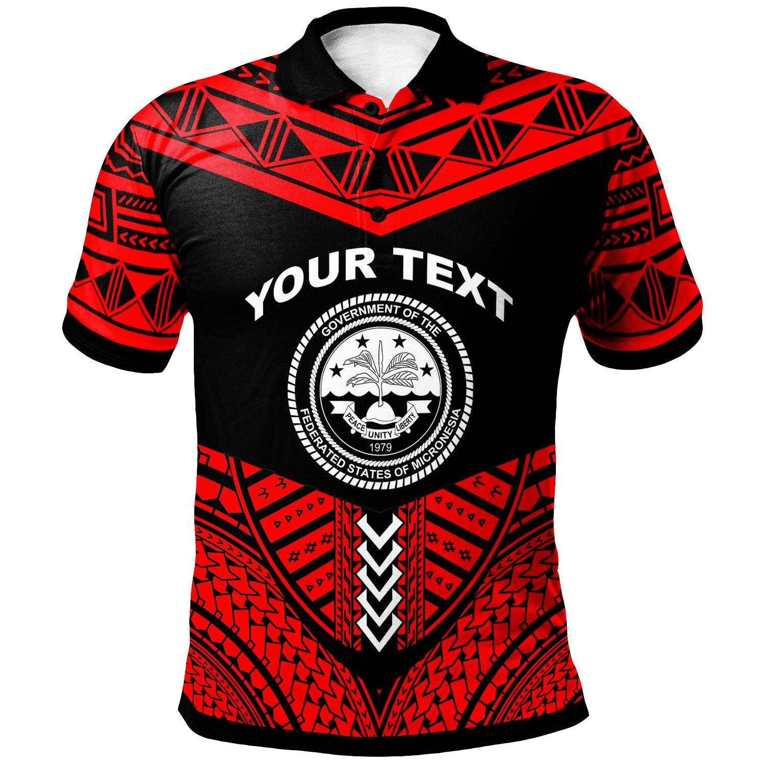 Federated States of Micronesia Custom Polo Shirt Tribal Pattern Cool Style Red Color Unisex Red - Polynesian Pride