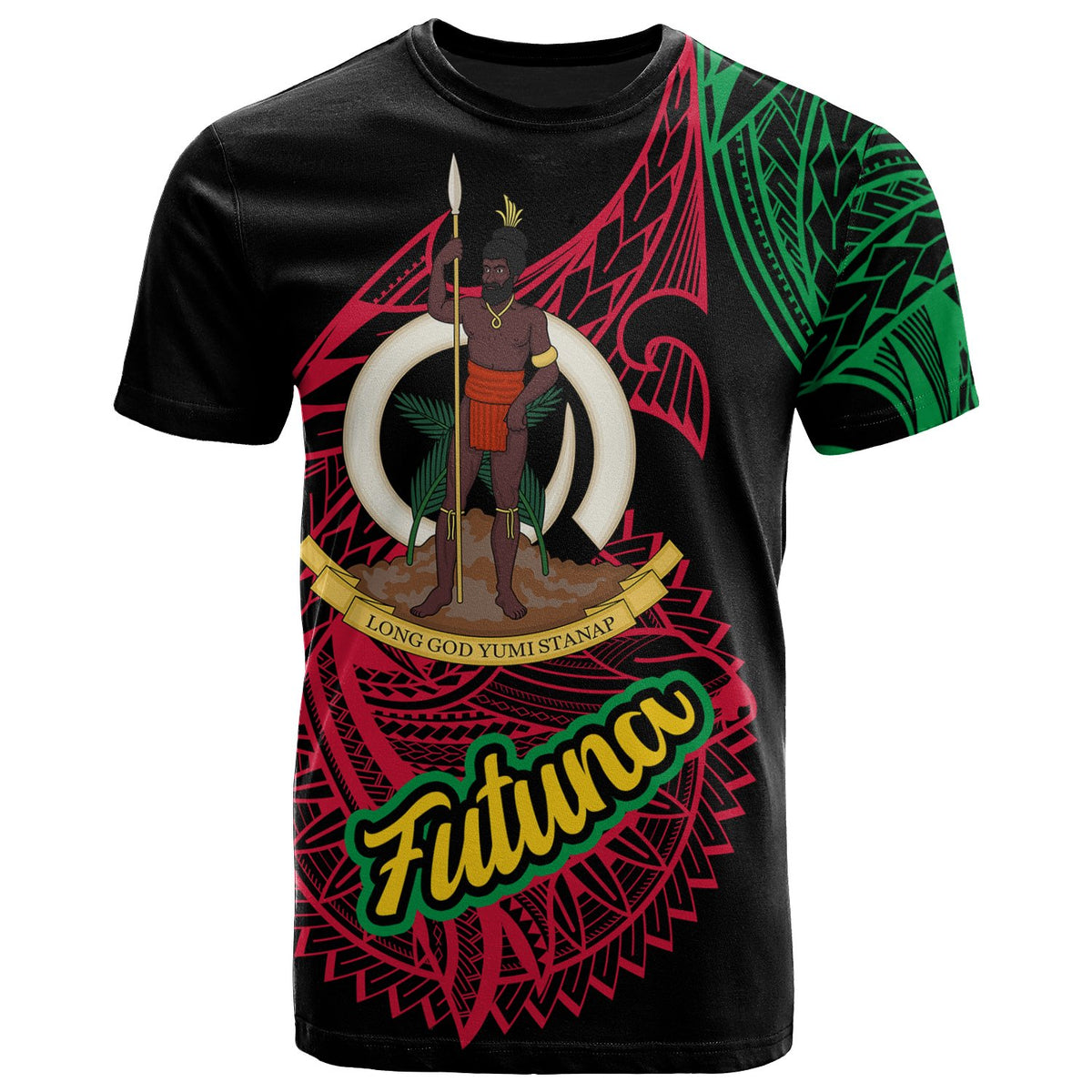 Vanuatu T Shirt Futuna Seal of Vanuatu Special Style Unisex Black - Polynesian Pride