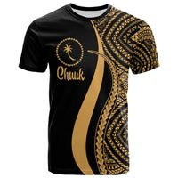 Chuuk T Shirt Gold Micronesian Tentacle Tribal Pattern Unisex Gold - Polynesian Pride