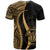 Niue T Shirt Gold Polynesian Tentacle Tribal Pattern - Polynesian Pride