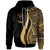 Niue Zip up Hoodie Gold Tentacle Tribal Pattern Unisex Gold - Polynesian Pride