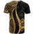 Guam Custom T Shirt Gold Polynesian Tentacle Tribal Pattern - Polynesian Pride