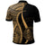 Palau Polo Shirt Gold Polynesian Tentacle Tribal Pattern - Polynesian Pride