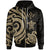 Kosrae Polynesian Zip up Hoodie Gold Tentacle Turtle Unisex Gold - Polynesian Pride