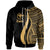 Hawaii Zip up Hoodie Gold Tentacle Tribal Pattern Unisex Gold - Polynesian Pride