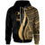 Yap Zip up Hoodie Gold Tentacle Tribal Pattern Unisex Gold - Polynesian Pride