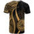 American Samoa Custom T Shirt Gold Polynesian Tentacle Tribal Pattern - Polynesian Pride