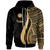 Nauru Zip up Hoodie Gold Tentacle Tribal Pattern Unisex Gold - Polynesian Pride