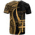 Fiji T Shirt Gold Polynesian Tentacle Tribal Pattern - Polynesian Pride