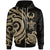 Pohnpei Polynesian Zip up Hoodie Gold Tentacle Turtle Unisex Gold - Polynesian Pride