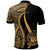 Samoa Polo Shirt Gold Polynesian Tentacle Tribal Pattern - Polynesian Pride