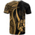 Tonga Custom T Shirt Gold Micronesian Tentacle Tribal Pattern - Polynesian Pride