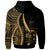 Fiji Custom Hoodie Gold Tentacle Tribal Pattern Crest - Polynesian Pride