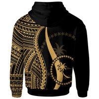 Chuuk Hoodie Gold Tentacle Tribal Pattern - Polynesian Pride
