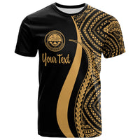 Federated States of Micronesia Custom T Shirt Gold Micronesian Tentacle Tribal Pattern Unisex GOLD - Polynesian Pride