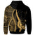 Pohnpei Custom Zip up Hoodie Gold Tentacle Tribal Pattern - Polynesian Pride