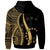 Cook Islands Custom Hoodie Gold Tentacle Tribal Pattern - Polynesian Pride