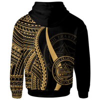Palau Zip up Hoodie Gold Tentacle Tribal Pattern - Polynesian Pride