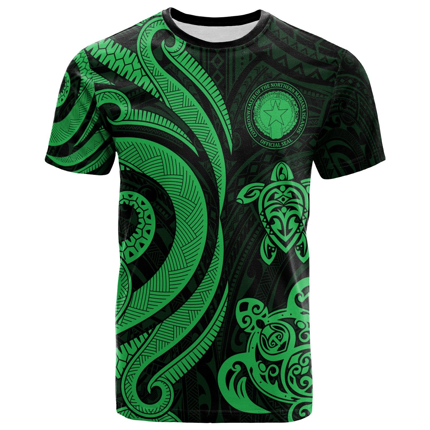 Northern Mariana T Shirt Tentacle Turtle Green Unisex Art - Polynesian Pride