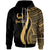 Pohnpei Custom Zip up Hoodie Gold Tentacle Tribal Pattern Unisex Gold - Polynesian Pride