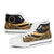 Cook Islands Custom Personalised High Top Shoes Gold - Polynesian Tentacle Tribal Pattern - Polynesian Pride