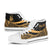 New Caledonia Custom Personalised High Top Shoes Gold - Polynesian Tentacle Tribal Pattern Crest - Polynesian Pride