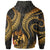 Tonga Polynesian Zip up Hoodie Gold Plumeria - Polynesian Pride